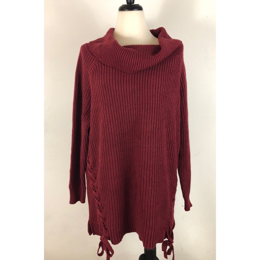 City Chic Sz L/20 Sweater Chunky Knit Cowl Neck